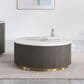 Pacific Landing Jason Coffee Table in White, Charcoal and Brushed Gold, , large