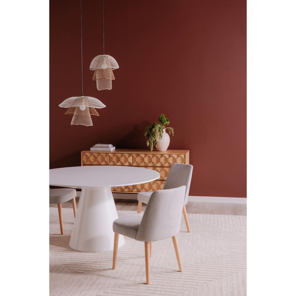 Moe&#39;s Home Collection Otago 54&quot; Round Dining Table in White - Table Only, , large