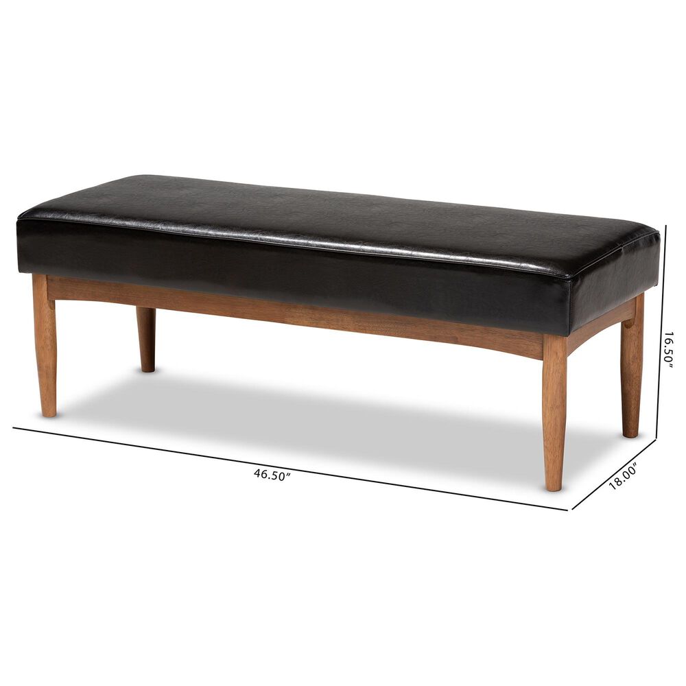 Baxton Studio Arvid Bench in Walnut Brown, , large