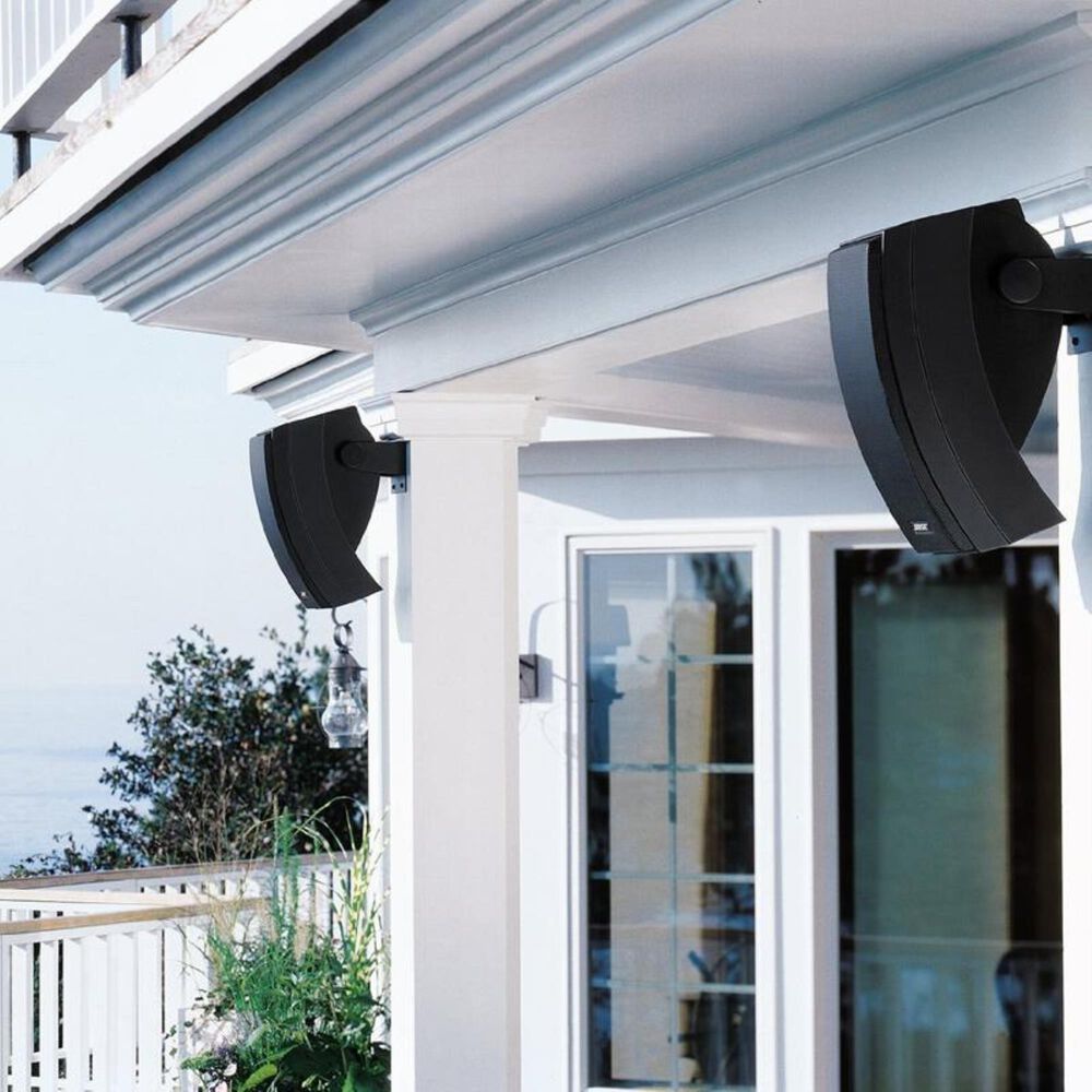 Bose Pair of Outdoor Environmental Speaker with Bracket in Black Nebraska  Furniture Mart