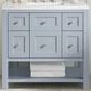 James Martin Vanities Breckenridge 36" Single Bathroom Vanity in Serenity Blue with 3 cm Arctic Fall Solid Surface Top and Rectangular Sink, , large