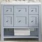 James Martin Vanities Breckenridge 36" Single Bathroom Vanity in Serenity Blue with 3 cm Arctic Fall Solid Surface Top and Rectangular Sink, , large