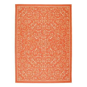 Nourison Home and Garden RS019 7"9" x 10"10" Orange Area Rug, , large