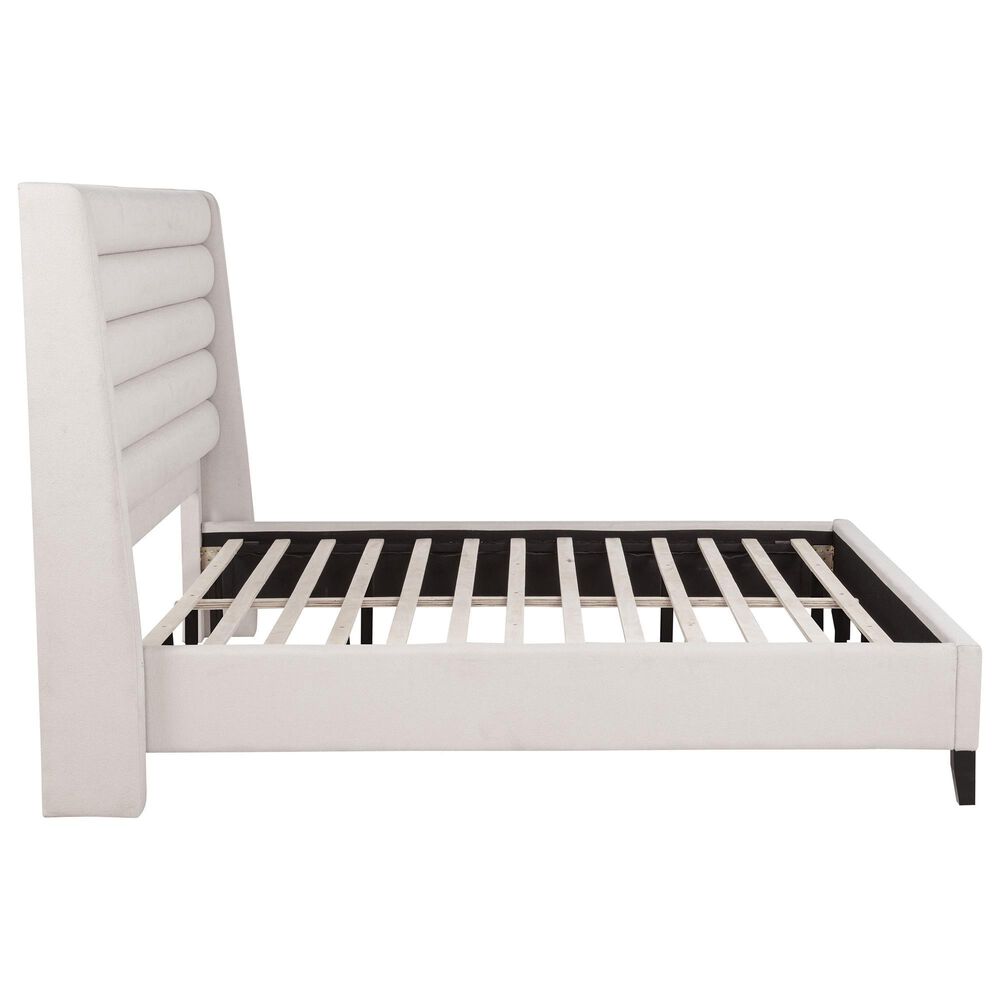 Pacific Landing Leslie Eastern King Upholstered Platform Bed in Beige, , large