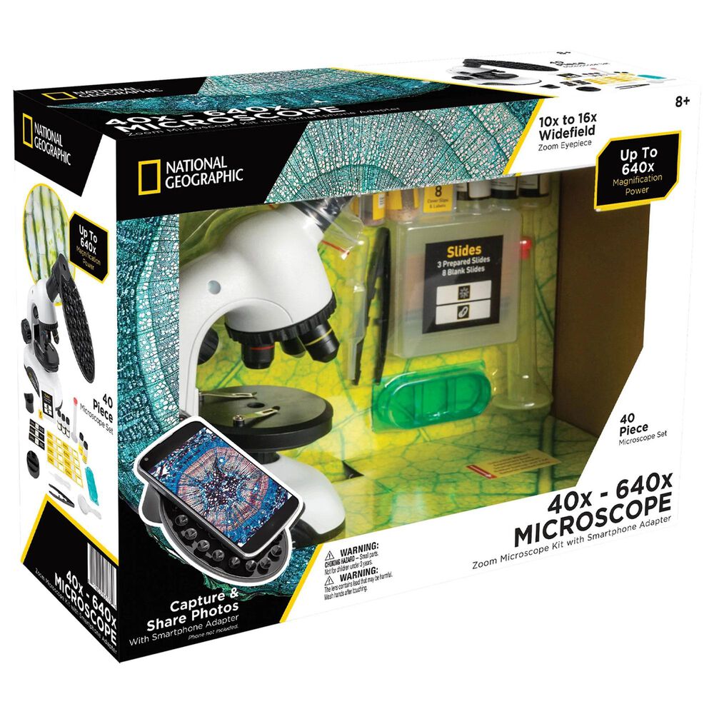 Explore Scientific 40x-640x Zoom Microscope with Smartphone Adapter in White, , large