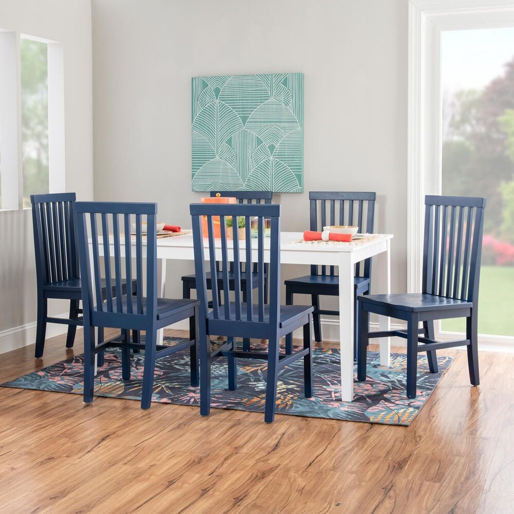 Linon Home Decor Percival Side Chair in Navy Blue (Set of 2), , large