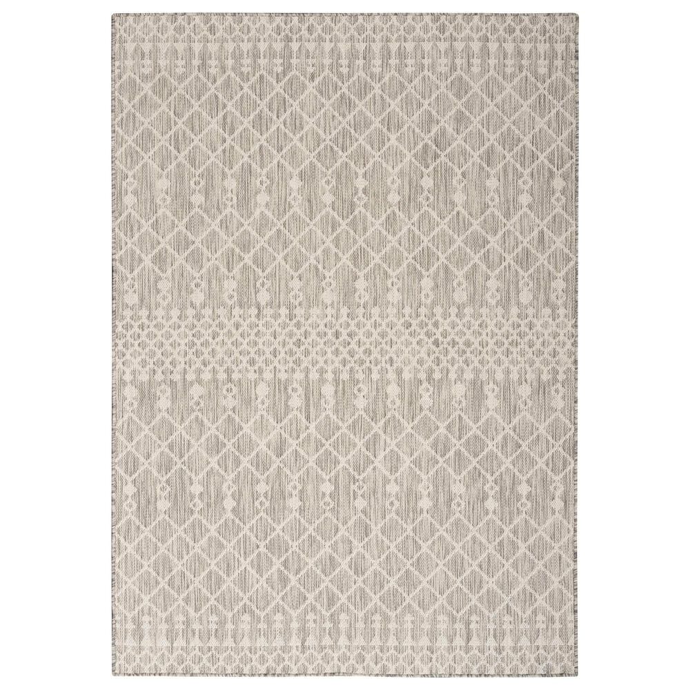 Nourison Positano Southwestern Light Grey 7" x 10" Indoor/Outdoor Area Rug, , large