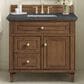James Martin Vanities Lorelai 36" Single Vanity in Mid-Century Walnut with 3 cm Parisien Bleu Quartz Top, , large