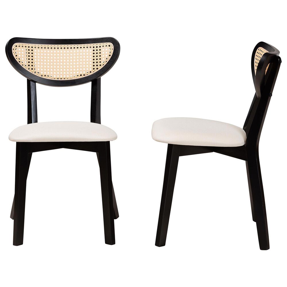 Baxton Studio Dannell Side Chair in Black and Light Brown (Set of 2), , large