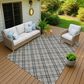 Dalyn Rug Company Soft Essentials Plaid Gray 10" x 14" Indoor/Outdoor Area Rug, , large