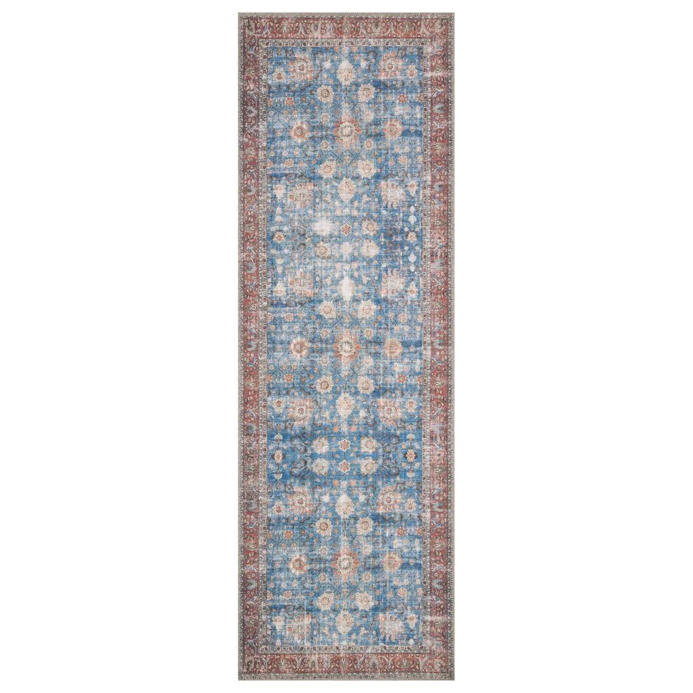 Loloi Loren LQ-01 2"6" x 7"6" Blue and Brick Runner, , large