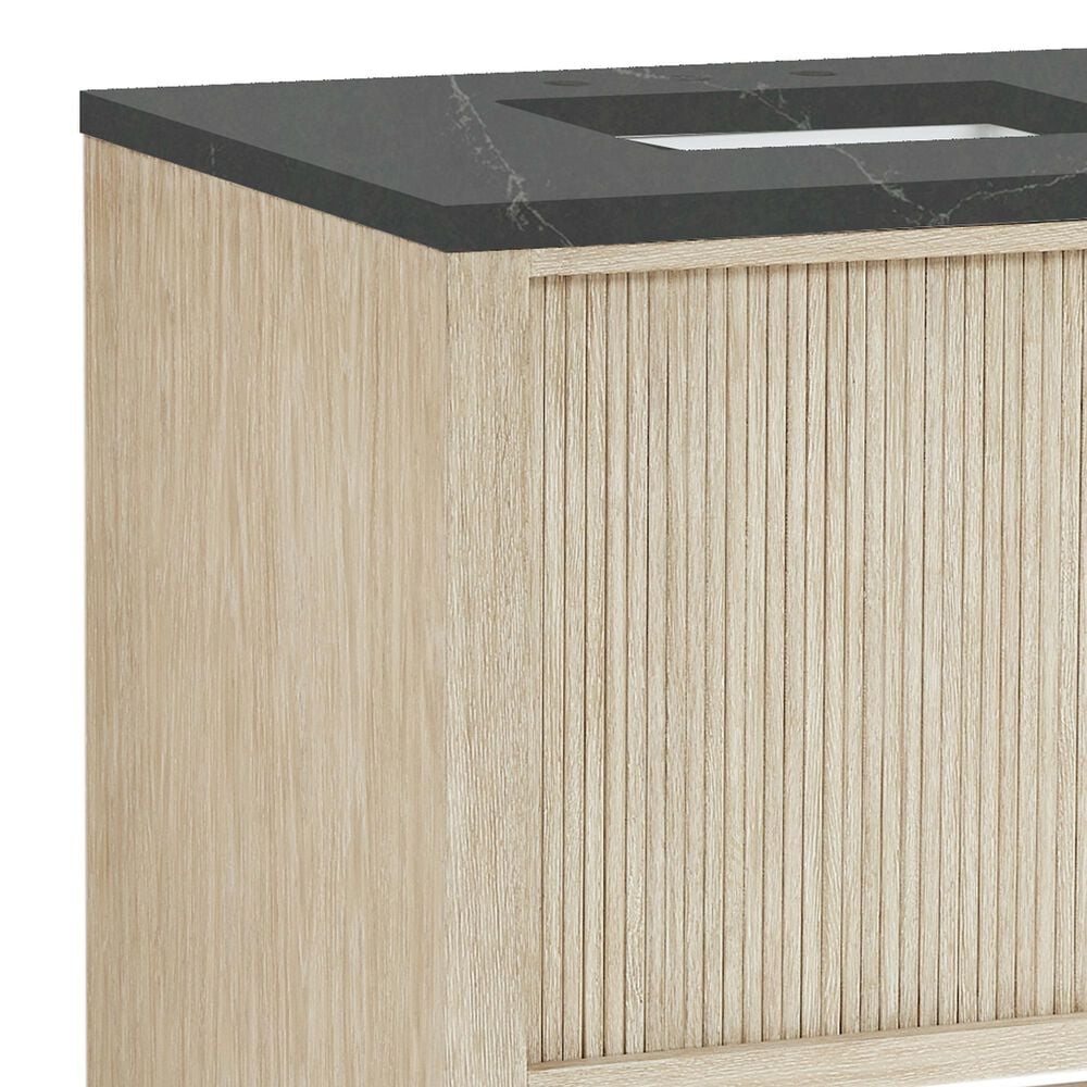 James Martin Vanities Marigot Single 72&quot; Double Vanity in Sun-washed Oak with 3 cm Charcoal Soapstone Quartz Top, , large
