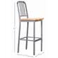 Linon Home Decor Frazier Bar Stool in Silver and Natural (Set of 2), , large