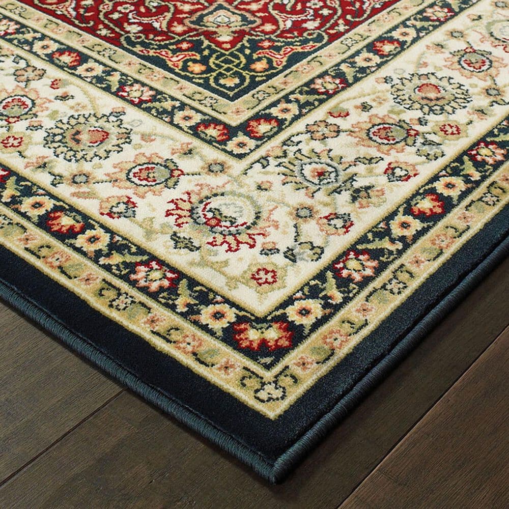 Oriental Weavers Kashan 119U1 7&#39;10&quot; x 10&#39;10&quot; Navy Area Rug, , large