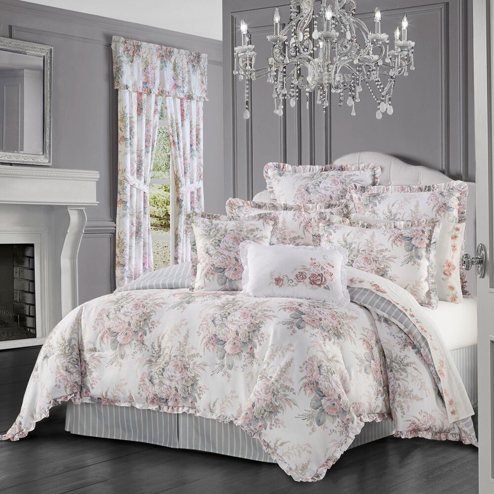 Royal Court Estelle 4-Piece Queen Comforter Set in Blush, , large