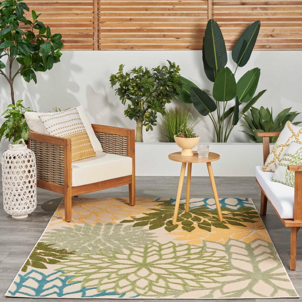 Nourison Aloha Floral 12&#39; x 15&#39; Green and Multicolor Indoor/Outdoor Area Rug, , large