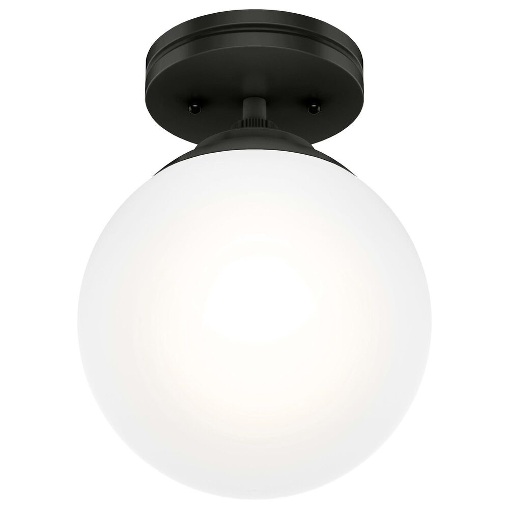 Hunter Hepburn 1-Light Semi-Flush Mount in Matte Black, , large
