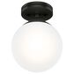 Hunter Hepburn 1-Light Semi-Flush Mount in Matte Black, , large