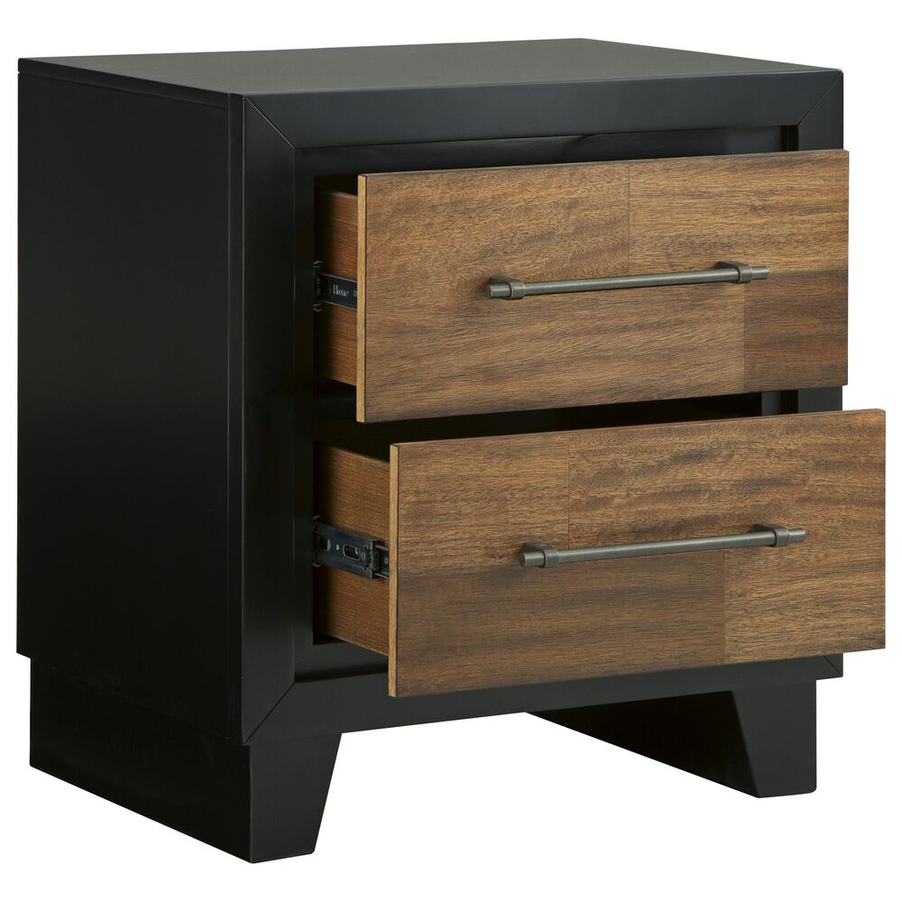 Ashley Kraeburn 2-Drawer Nightstand in Brown and Satin Black, , large