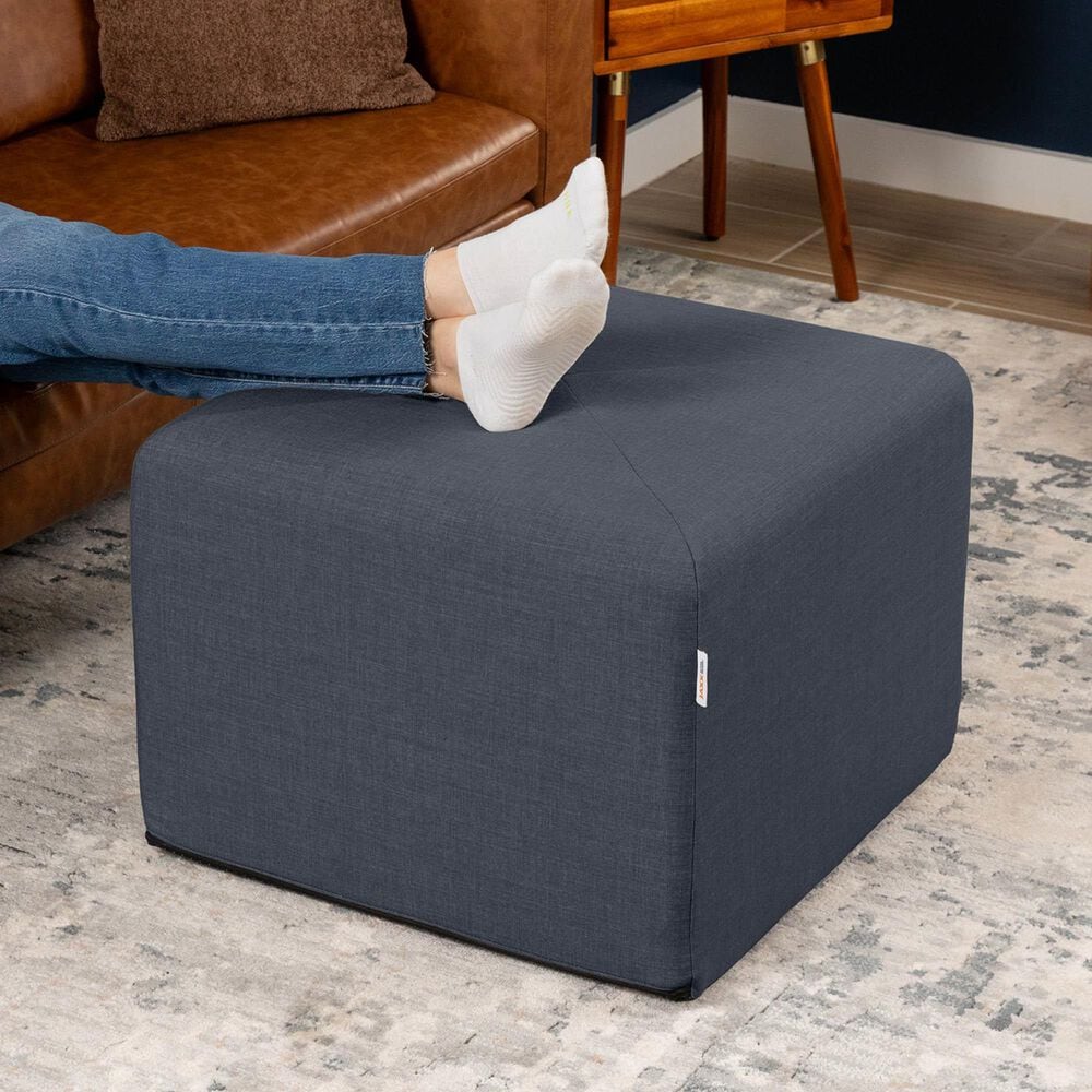 Jaxx Monroe Medium Ottoman in Denim, , large