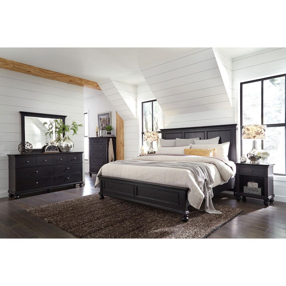 Riva Ridge Oxford Queen Panel Bed in Black, , large