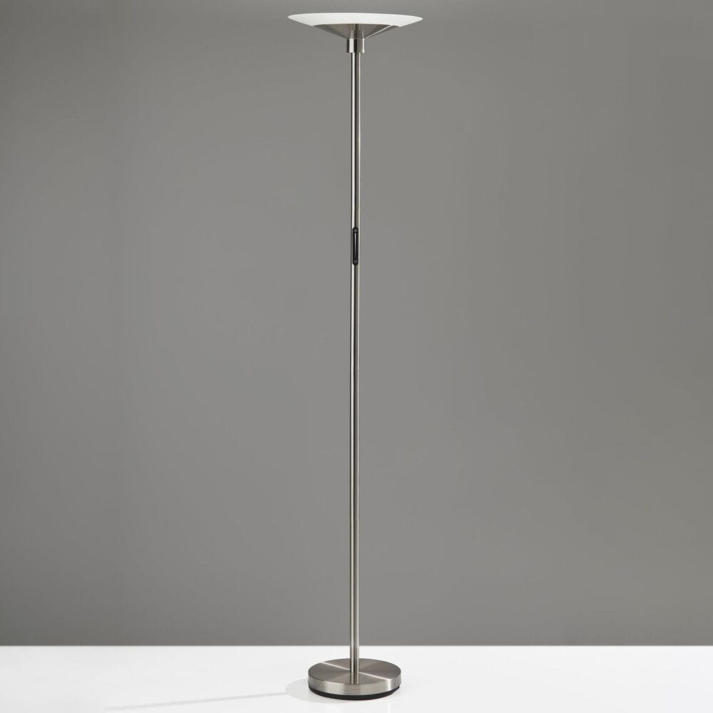 Adesso Solar LED Torchiere in Brushed Steel, , large