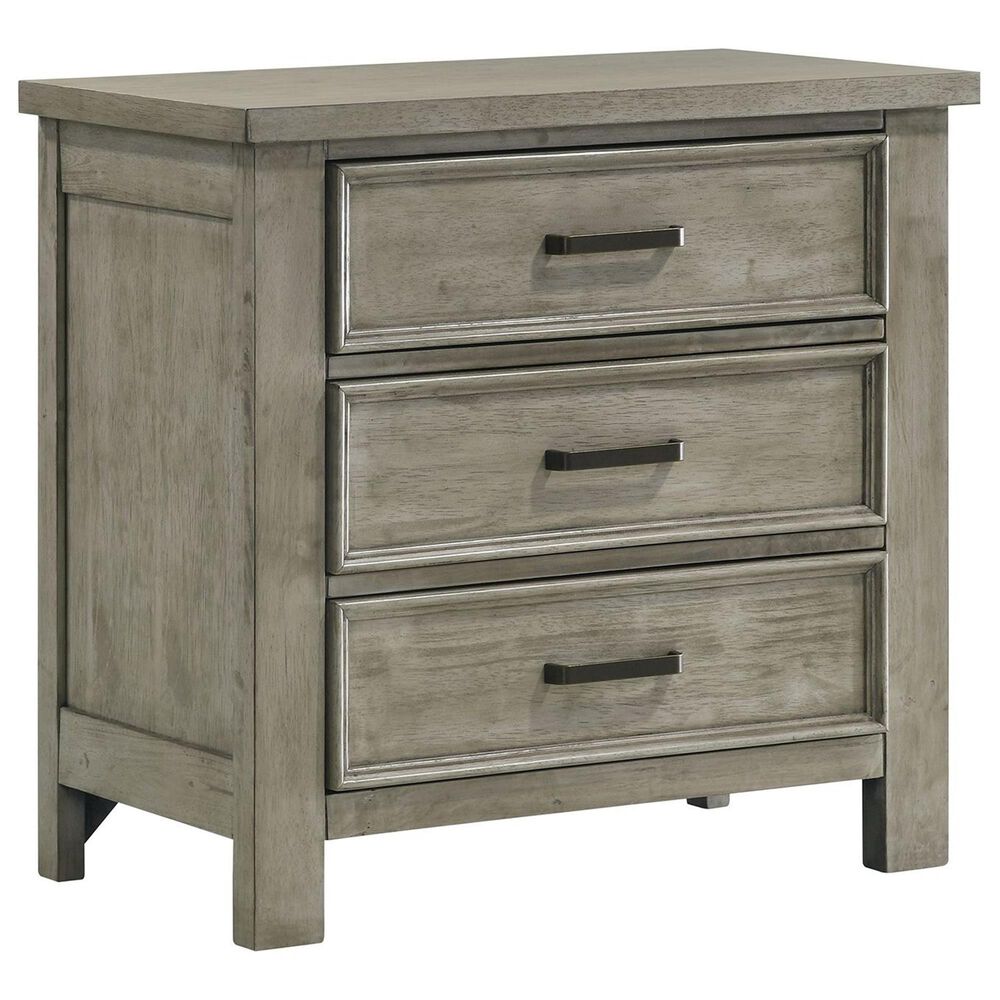 Mayberry Hill Sullivan 3-Drawer Nightstand in Drift Grey, , large