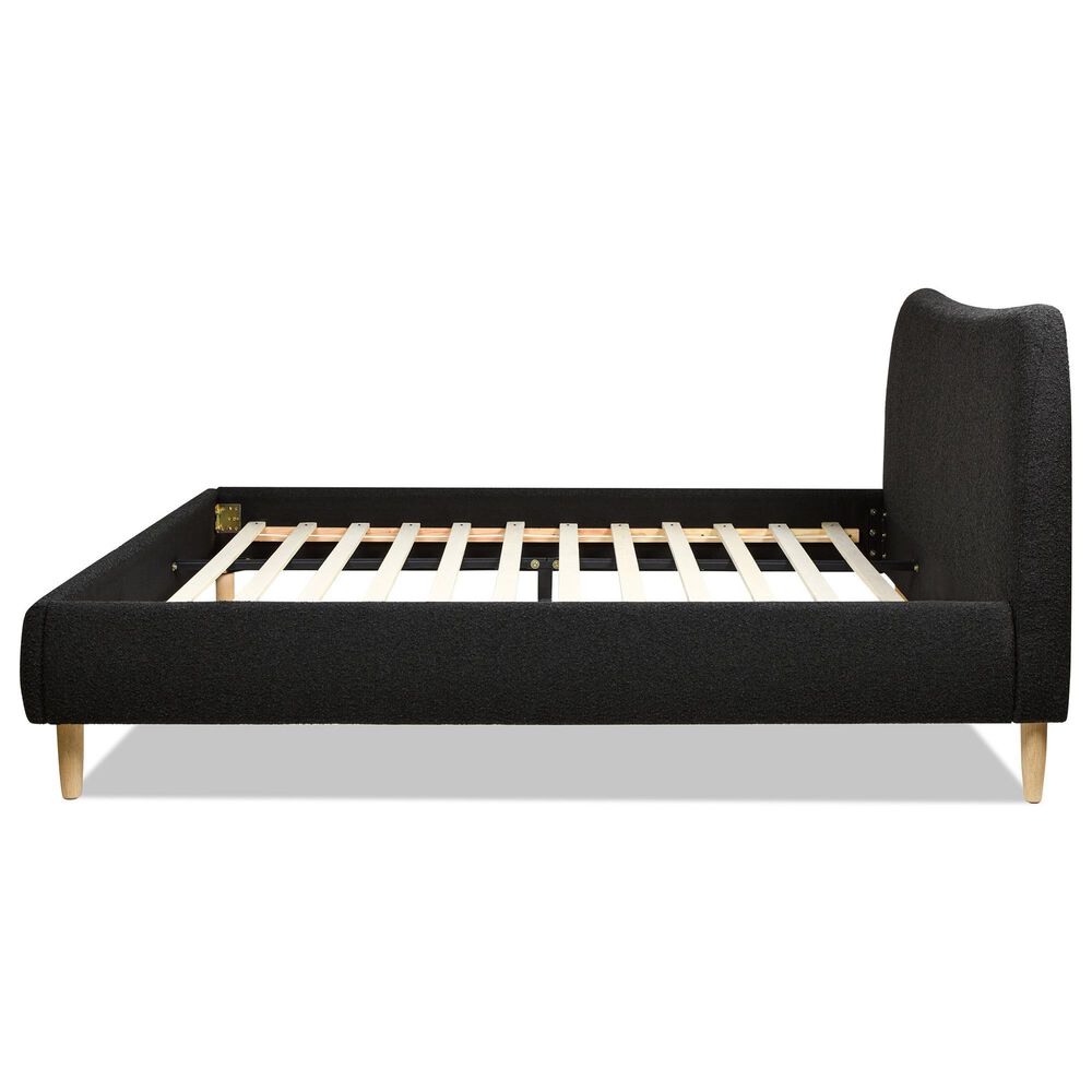 Jennifer Taylor Home Roman King Platform Bed with Ebony Black Upholstered in Natural Whitewashed, , large