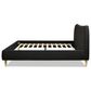 Jennifer Taylor Home Roman King Platform Bed with Ebony Black Upholstered in Natural Whitewashed, , large