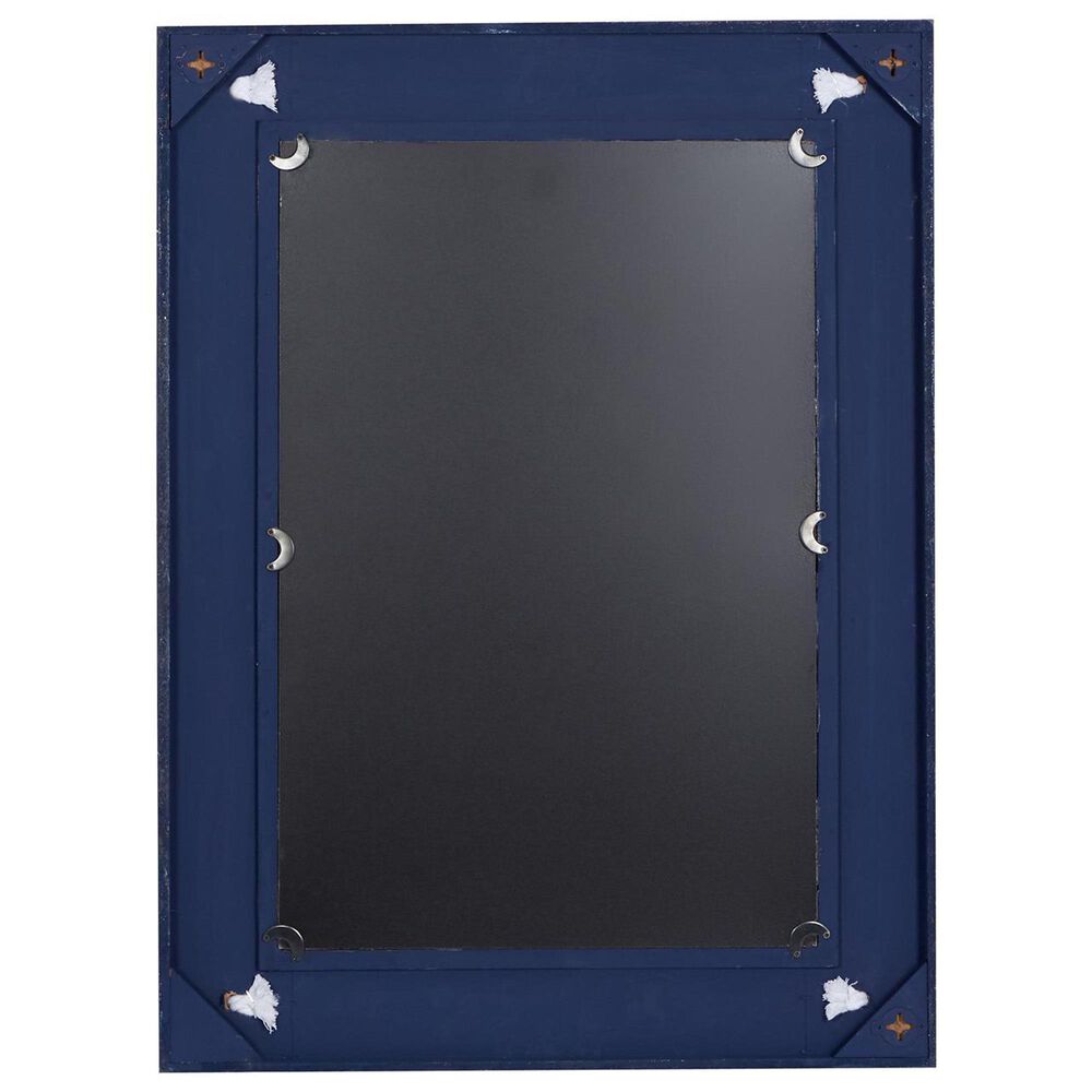 Maple and Jade 31&quot; Rectangular Wall Mirror with Knotted Rope in Distressed Blue, , large