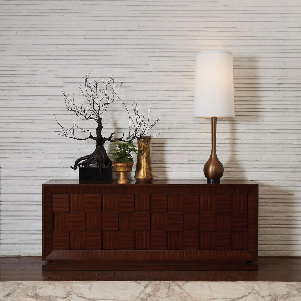 Global Views Bulb Vase Table Lamp in Antique Brass and Black, , large