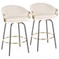 Lumisource Claire Swivel Counter Stool with Cream Cushion in Gold and Black (Set of 2), , large