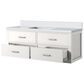 Lexora Home Castor 48" Single Bathroom Vanity in White with 2 cm White Cultured Marble Top and Rectangular Sink, , large