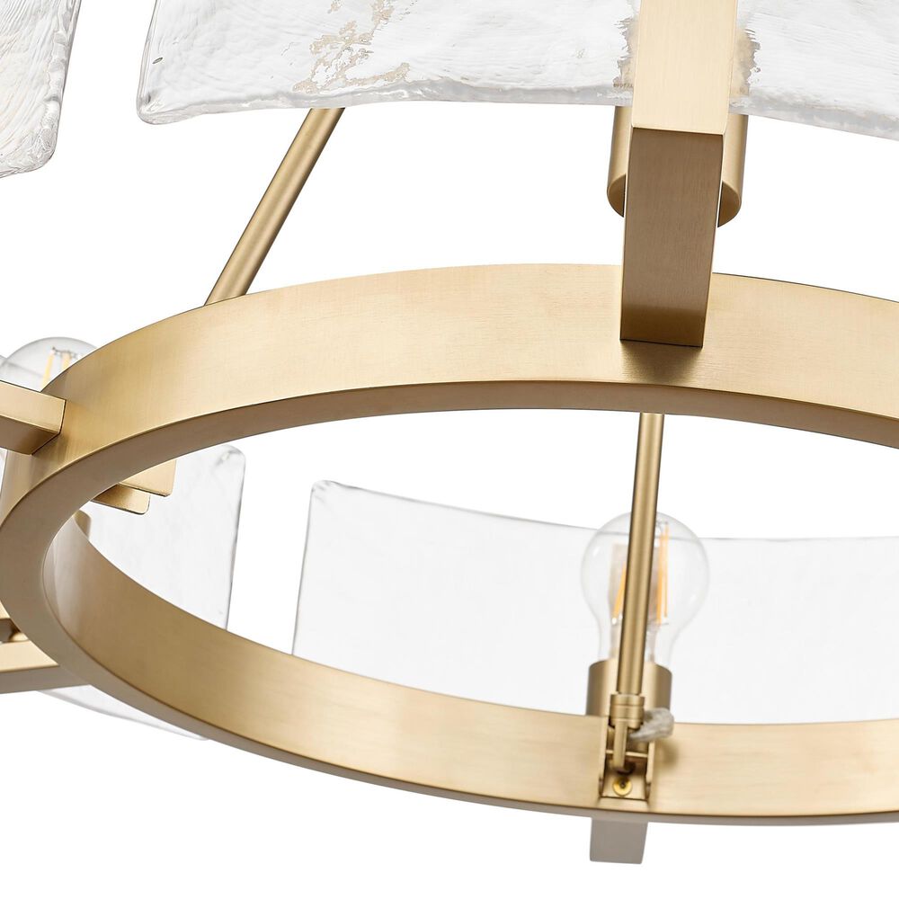 Golden Lighting Aenon 6-Light Wide Chandelier with Hammered Water Glass Shade in Brushed Champagne Bronze, , large