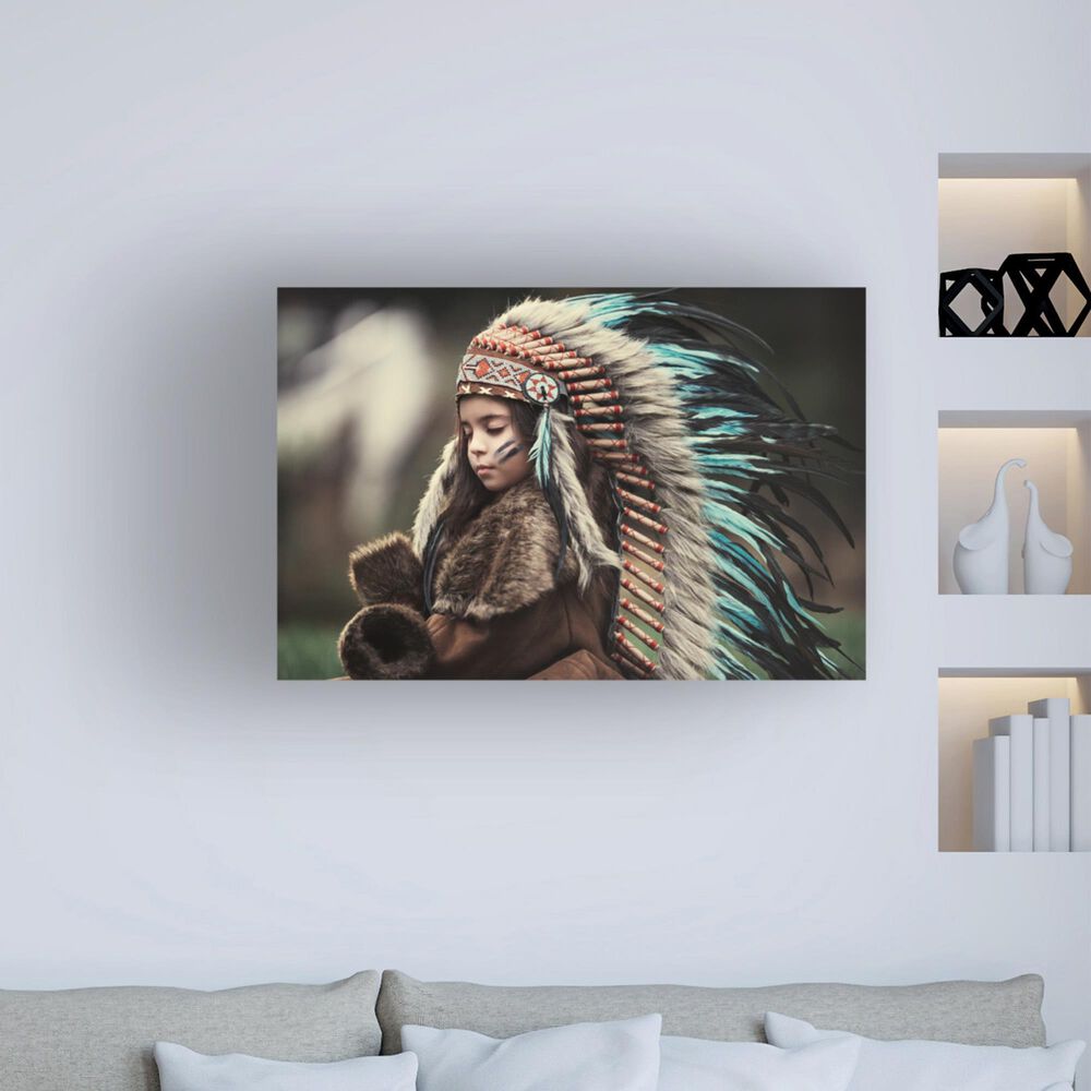 Timberlake Chief Of My Dreams 12&quot; x 19&quot; Canvas Art in Black/Tan/Green, , large