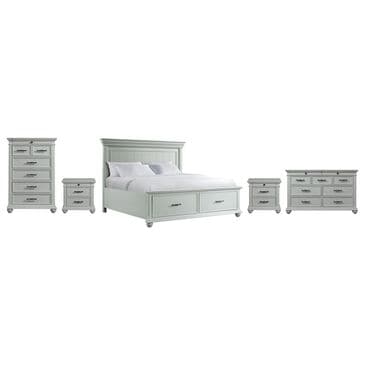 Mayberry Hill Slater King Storage Bed with Dresser, Chest, and Two Nightstands in Gray, , large
