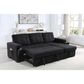 HOMLUX 95"W Reversible Sleeper Sectional Sofa with Storage Chaise, Cup Holders, USB, in Black, , large