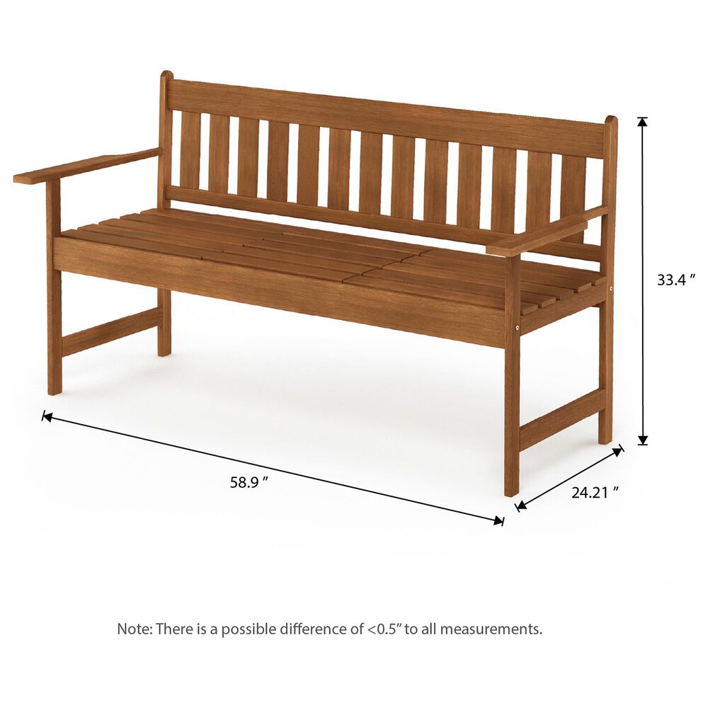 Noviland Patio Occasional Bench in Teak Oil, , large