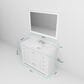 Lexora Home Dukes 48" Single Bathroom Vanity in White with 2 cm White Quartz Top and Rectangular Sink, , large