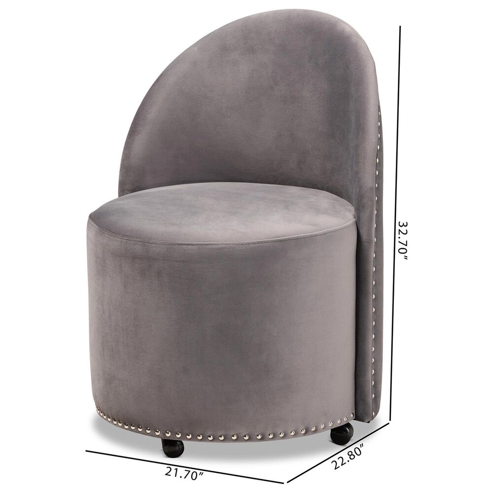 Baxton Studio Bethel Accent Chair in Grey, , large