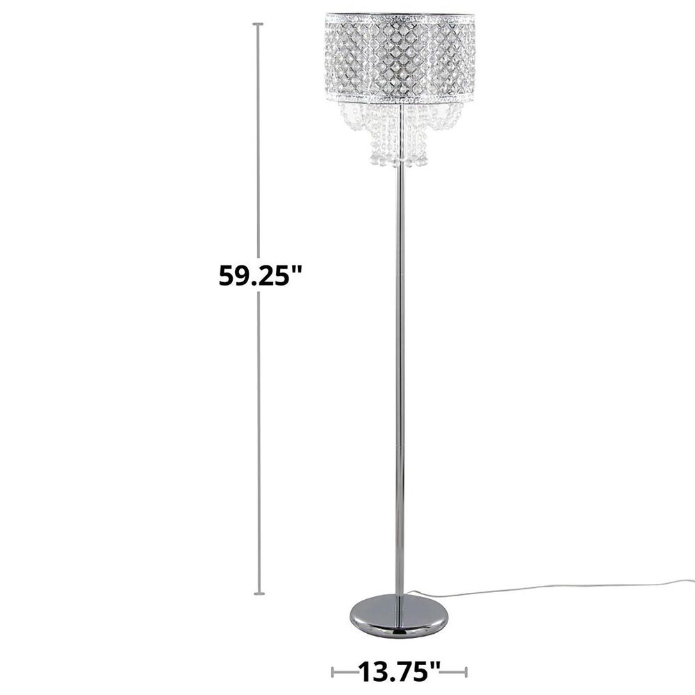 LumiSource Droplets Sleek Floor Lamp in Chrome, , large