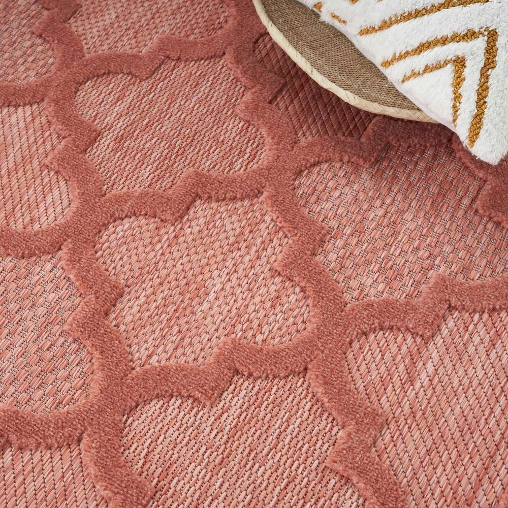 Nourison Easy Care 4' x 6' Coral and Orange Indoor/Outdoor Area Rug, , large