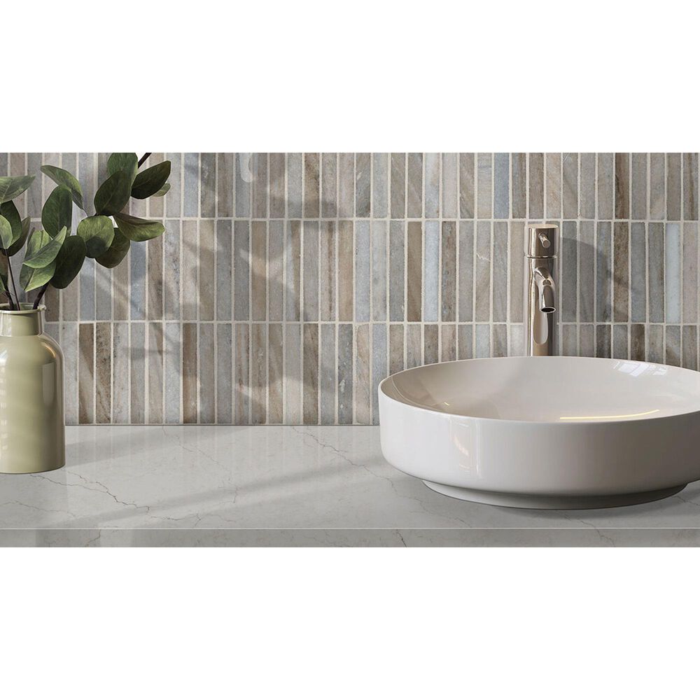 MS International Ravello Mini Stack 0.625" x 4" on 12" x 12" Marble Mosaic Sheet, , large