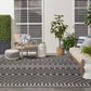 Nourison Positano Southwestern Black 9" x 12" Indoor/Outdoor Area Rug, , large