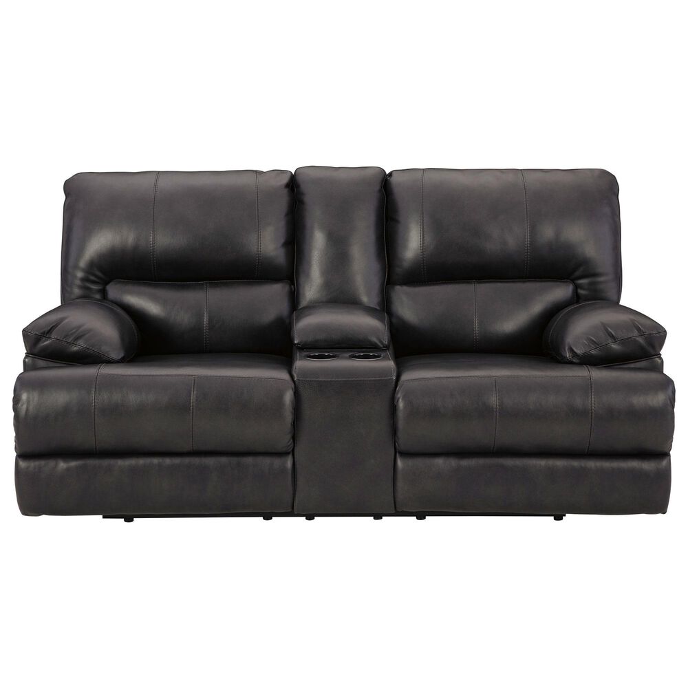 Ashley Mountainous Power Reclining Loveseat with Adjustable Headrest in Eclipse, , large