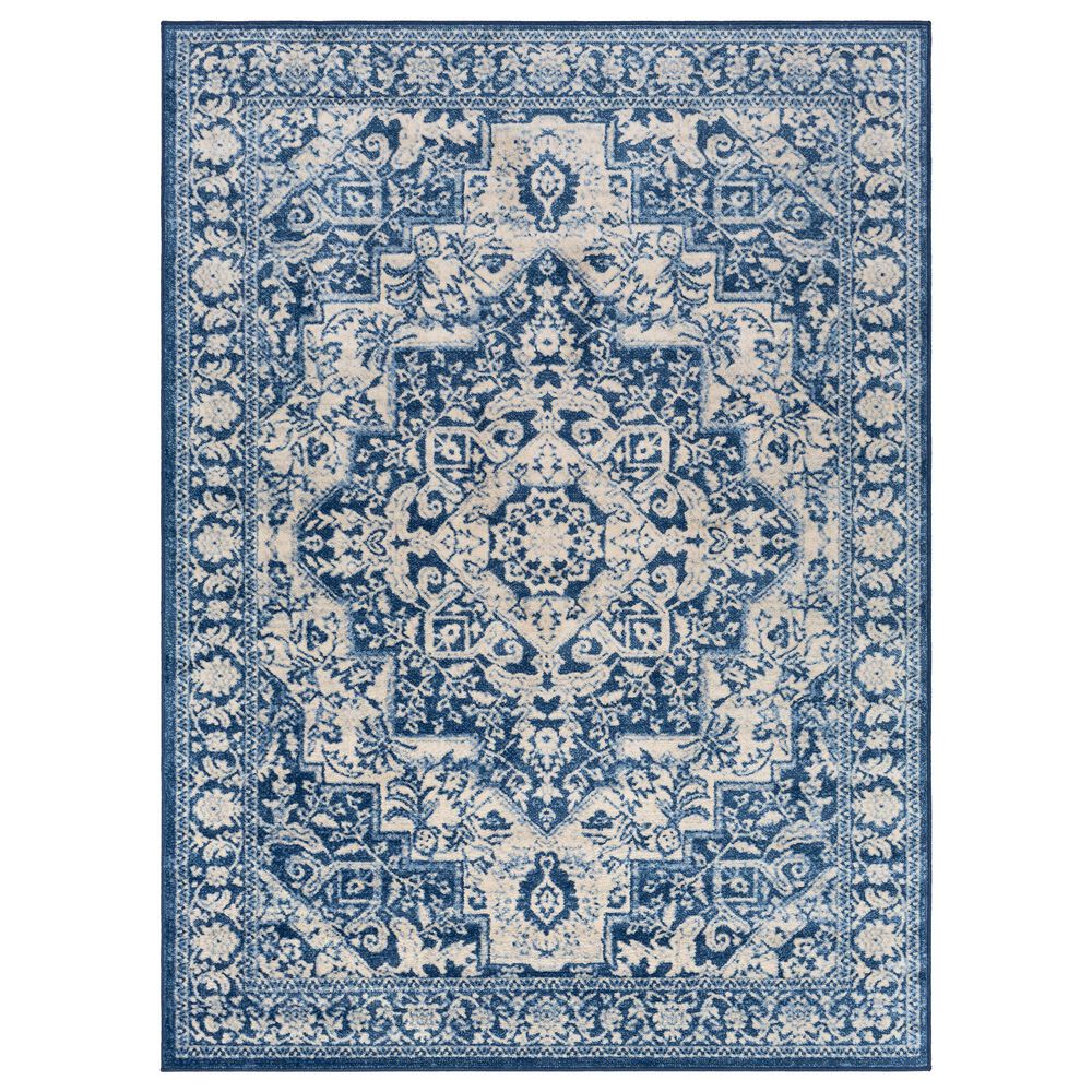 Surya Monaco MOC-2316 4'3" x 6' Bright Blue, Navy and Cream Area Rug, , large