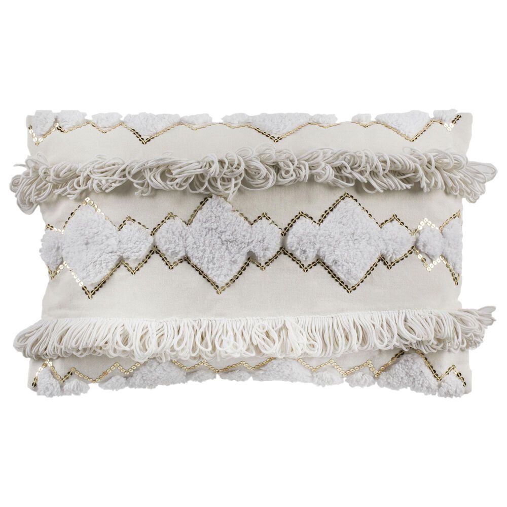 Safavieh Marlin 12" x 20" Pillow in White, , large