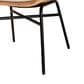 Baxton Studio Caelia Arm Chair in Black and Natural Brown, , large
