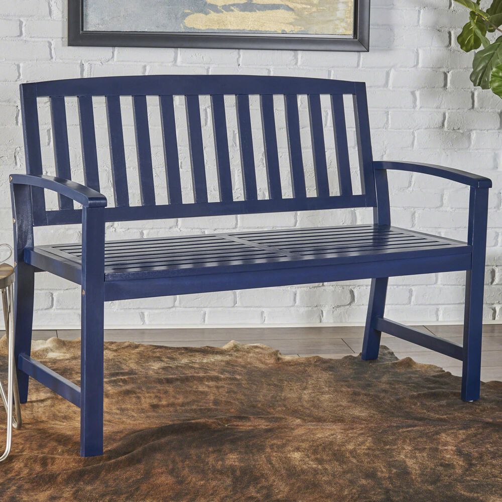 Hearth and Haven Loja Patio Bench in Blue, , large