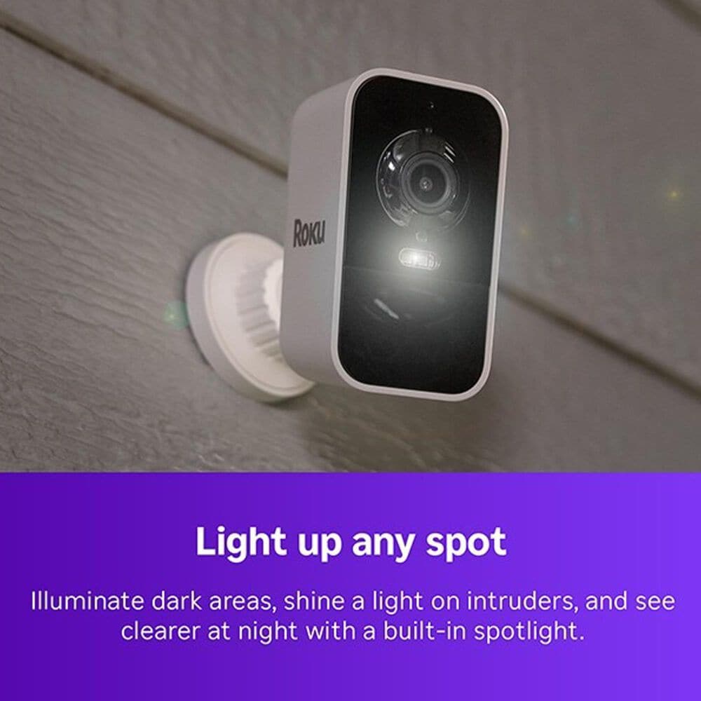 Roku Battery Camera for Easy Home Monitoring in White, , large